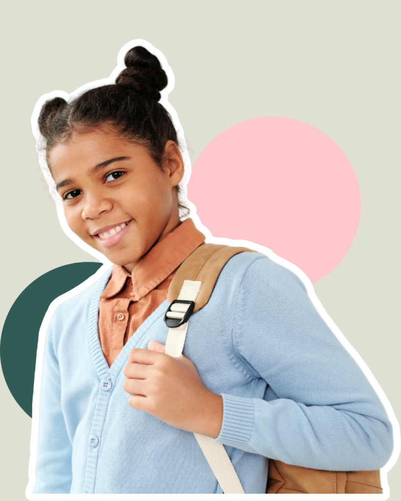 Young girl with backpack
